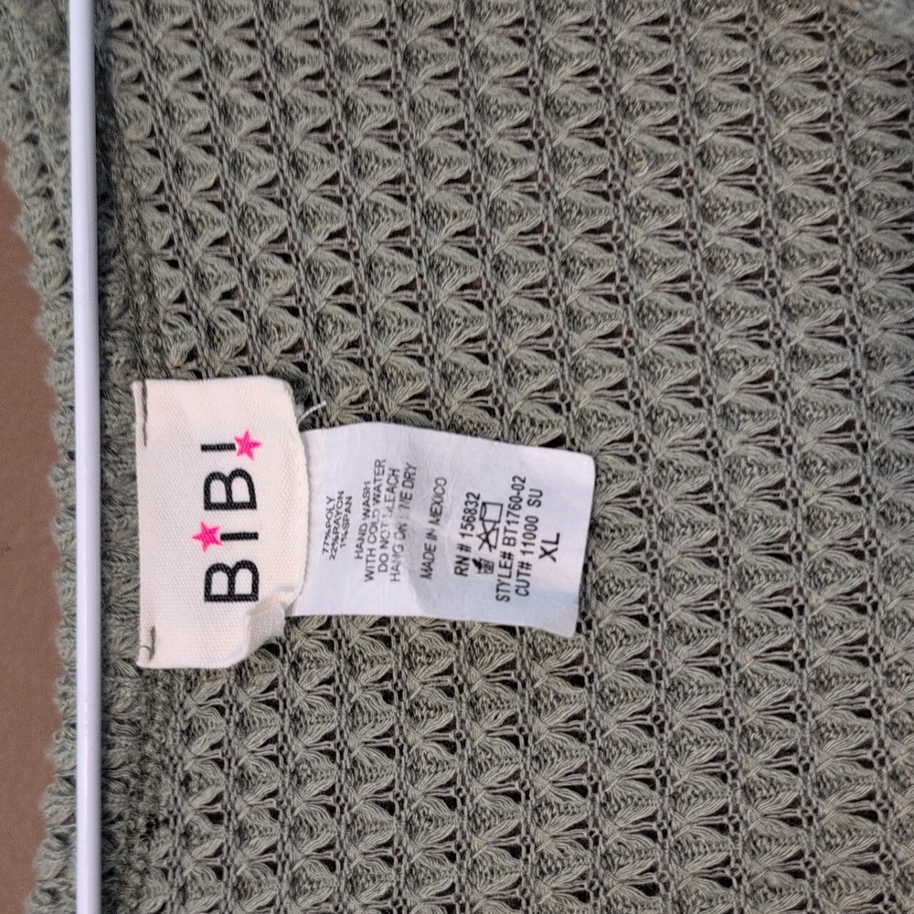 BiBi Green Boxy Ribbed Tunic Tee - Picture 2 of 4